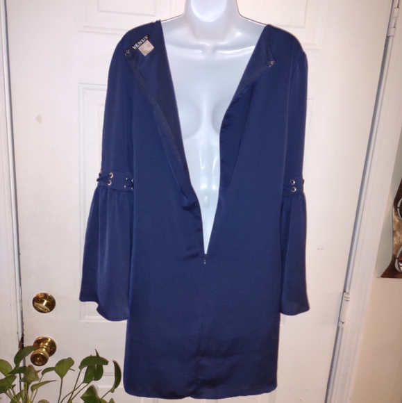 VENUS Navy Long Sleeve Dress. Size L - Picture 8 of 13